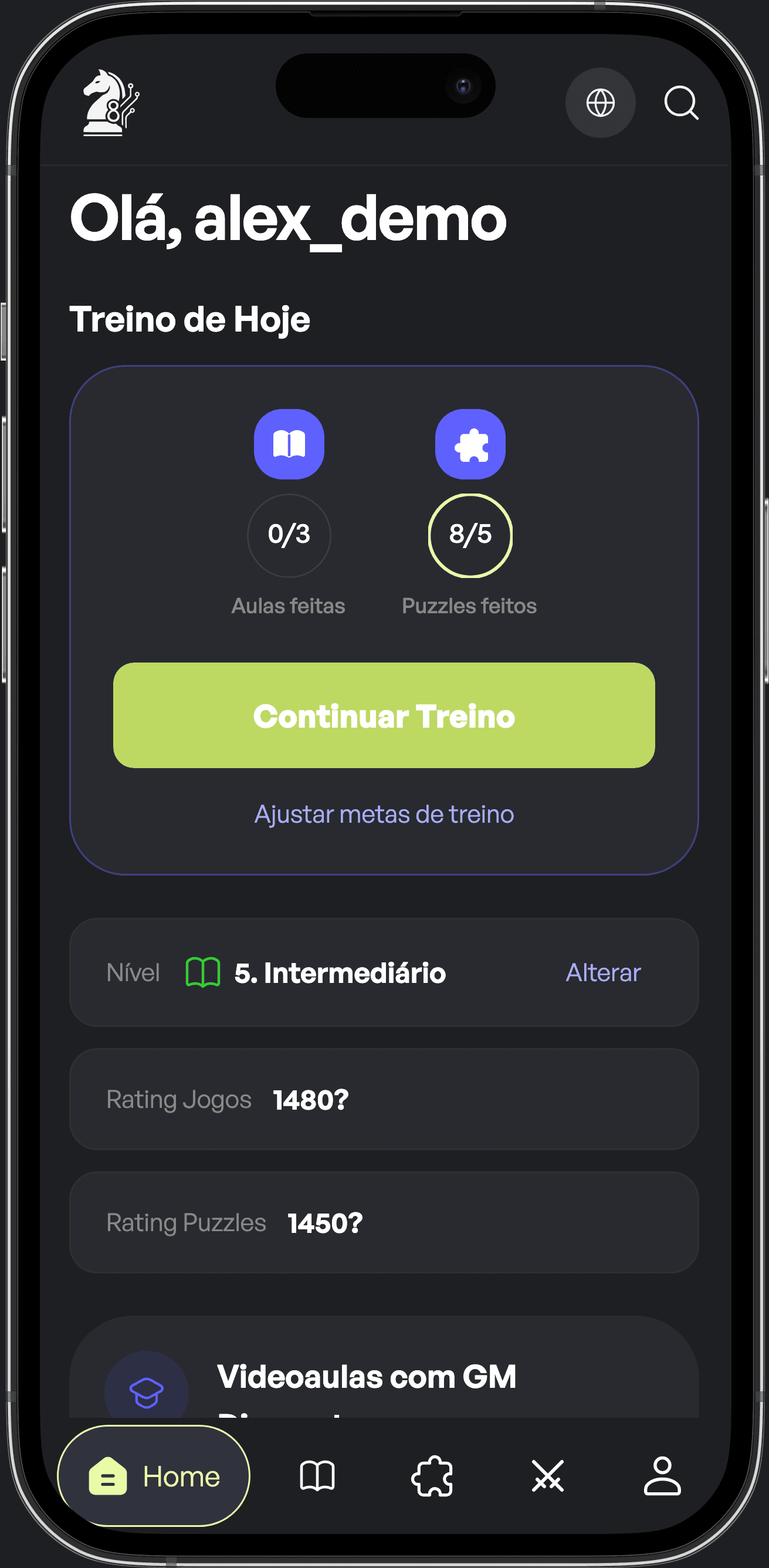 Tela inicial